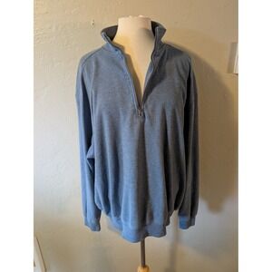 Authentic Page and‎ Tuttle Blue / Grey Preppy Quarter Zip mens sz XL